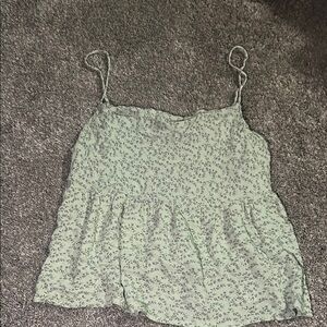 American Eagle Outfitters Green Ruffled Camisole